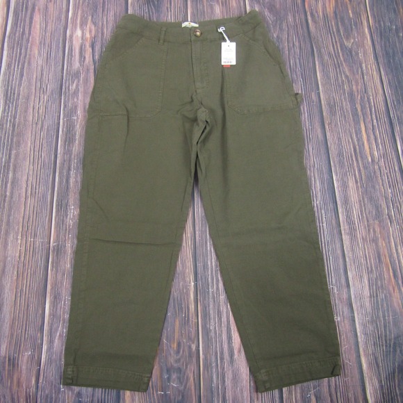 Marine Layer Pants - Marine Layer NEW NWT Womens 14 Olive Green Maya Slim Straight Utility Pants